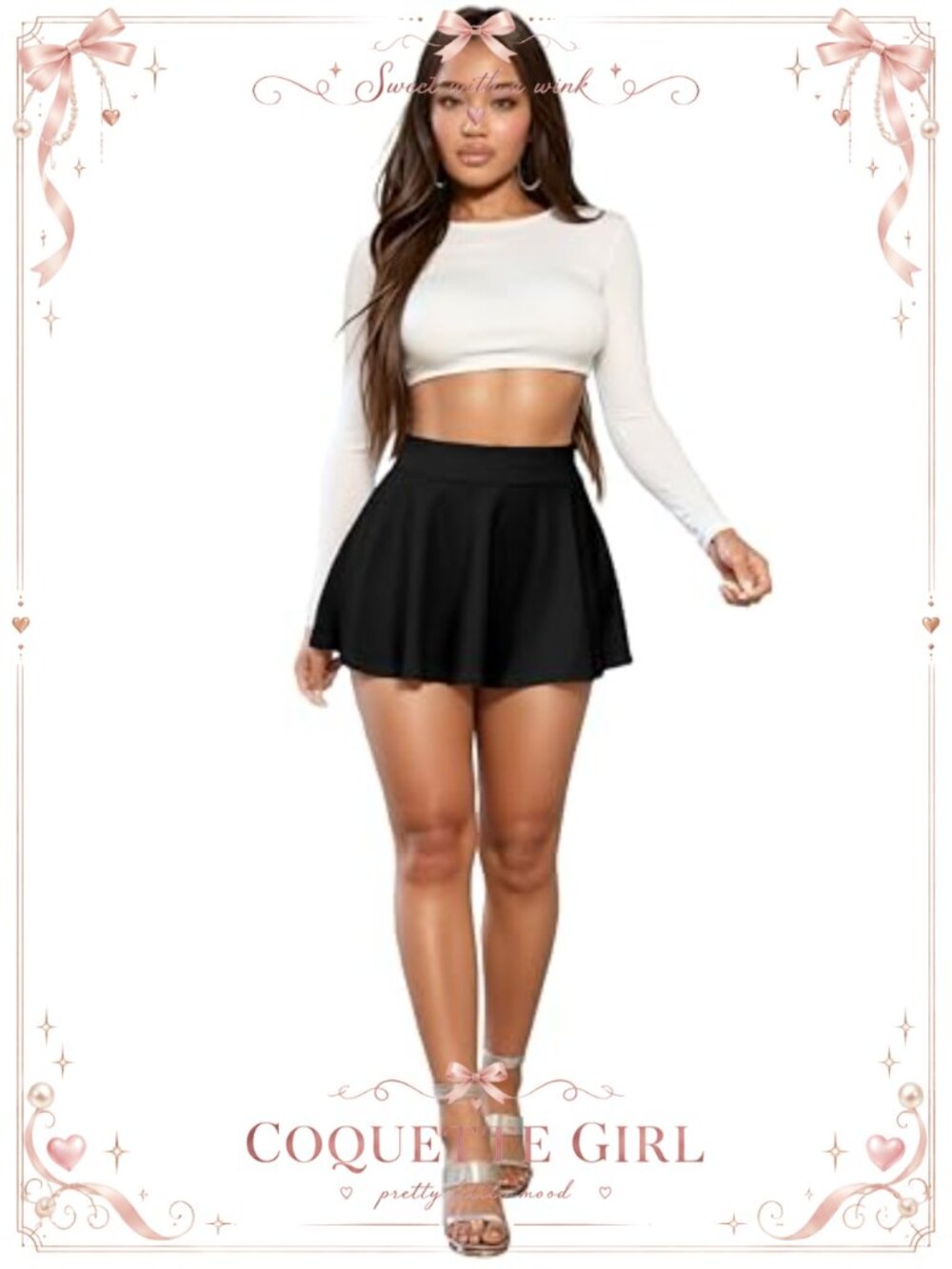 Women's Stretch Super Short Flared Mini Skater Skirt Ponte High Rise